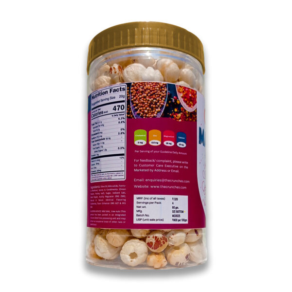 The Crunches Roasted Makhana (Fox Nuts) – Cream & Onion | High-Protein, Fiber-Rich Vegan & Gluten-Free Snack (80g Jar) - Image 2