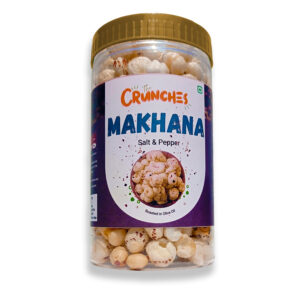 The Crunches Roasted Makhana (Fox Nuts) – Black Pepper | Bold-Spiced High-Protein Snack (Vegan & Gluten-Free) (80g Jar)