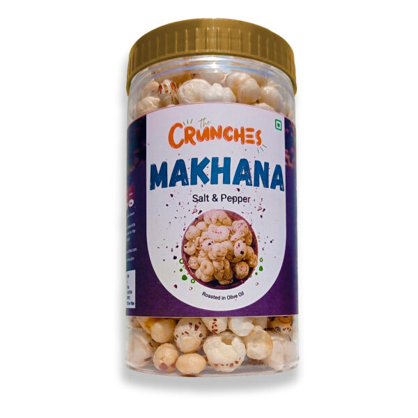 The Crunches Roasted Makhana (Fox Nuts) – Black Pepper | Bold-Spiced High-Protein Snack (Vegan & Gluten-Free) (80g Jar)